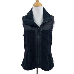 Under Armour Vest Womens S Small Black Mission Fleece Mixed Media Panel Full Zip